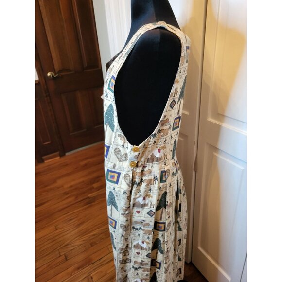 Vintage 90s Handmade Christmas Dress/Jumper S Custom Primitive Winter Cottage - Picture 9 of 9